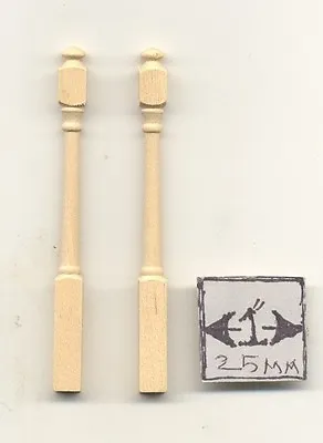 NEWEL POST  Narrow Wooden Dollhouse Miniature 2pcs 7206 For Stairs & Railing • $1.84