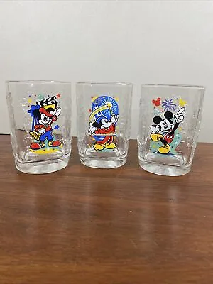 Disney Mcdonalds Mickey Mouse 14 Ounce Tumblers Vintage 2000 Set Of 3 EUC • $12.18