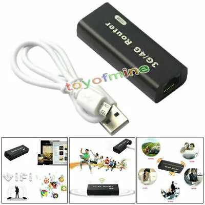 Mini Portable 3G/4G WiFi Hotspot 802.11b/g/n 150Mbps RJ45 USB Wireless Router • $10.99