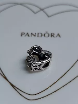 Genuine Pandora Silver ❤️ Openworks Heart ❤️  Love You Mum   Charm S925 ALE • £12