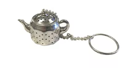  Antique Vintage Style Tea Strainer Infuser Teapot Shape Silver Plated ... • $16.99