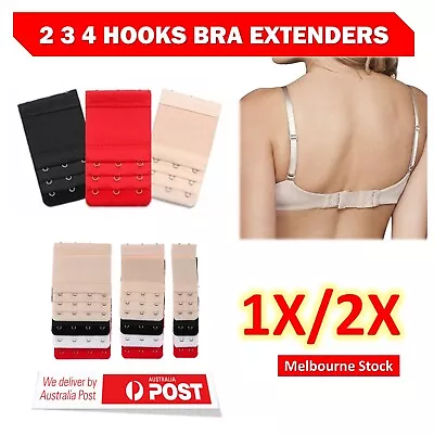 2 3 4 Hook Bra Extender Extension Clip On Strap Ladies Women Save Bra Upto 2X AU • $2.05