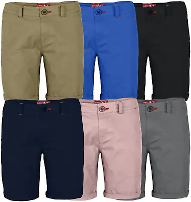Mens Stretch Shorts Casual Wear Chino Flat Front Slim Fit Half Pants • $16.99