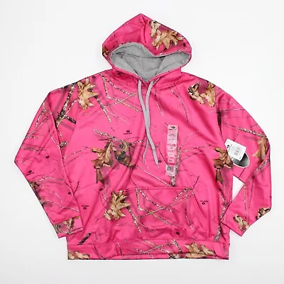 NWT Mossy Oak Pullover Hoodie Sweatshirt  Womens Pink Camo Size XL • $39.99