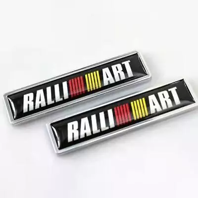 2pcs New MITSUBISHI Ralliart Car Side Wing Fender Emblem Badge Sticker Black • $14.99