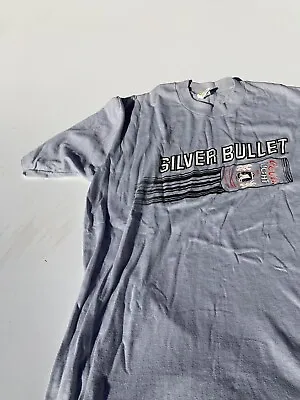 VTG Coors Light SILVER BULLET  T-Shirt Men's Size XL Short Sleeve Velva Sheen • $24.92