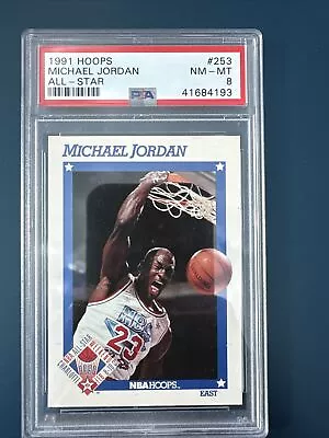 1991 Hoops Michael Jordan Chicago Bulls #253 PSA 8 NM-MT • $0.99