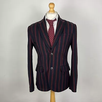 Jack Wills Fox Tweed Blazer Jacket Men's Medium Navy Red Boating Regatta Wool • $68.32