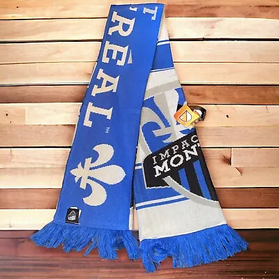 Montreal Impact MLS Soccer Double Sided Winter Scarf Adidas Blue NWT • $10.22