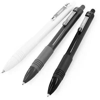 Zebra Z-Grip Smooth Retractable Ballpoint Pen - Monochrome Set Of 3 - Black Ink • £3.99