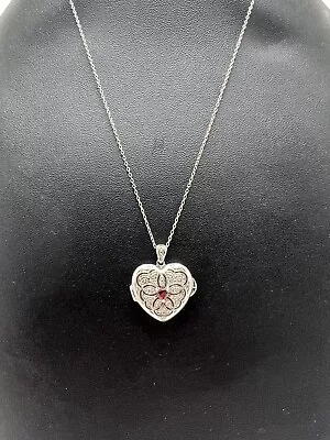 Sterling Silver 925 CL Heart I Love You Mom Locket And 16.75 Inch Chain  • $19.99