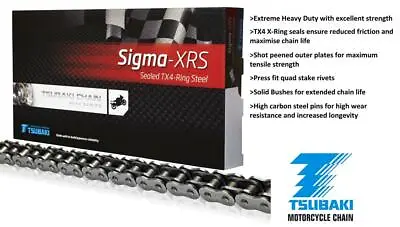 Tsubaki Sigma X-Ring Chain 520x114 Links For Kawasaki KLE650 Versys 07-20 • £138.44