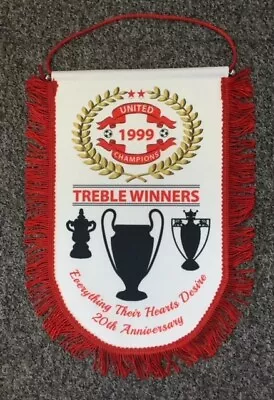 United Treble Pennant 20th Anniversary Aprox 20cm X 30cm Gift From Manchester • £12.99