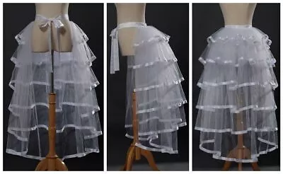 Women Tutu Pettiskirt Victorian Steampunk Over Skirt Bustle Lace Underskirt • $22.44
