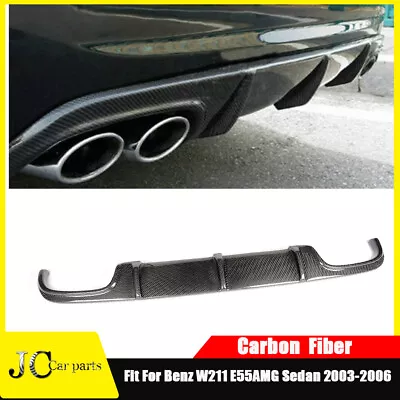 For Benz W211 E55AMG Sedan 2003-2006 Rear Bumper Diffuser Lip Carbon Fiber Trim • $299.24