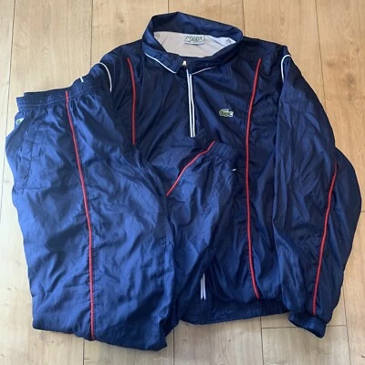 £99.97 • Buy Vintage Lacoste Sport Devanlay 2 Piece Tracksuit Set Mens 6 Blue Full Zip