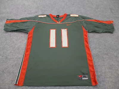 Miami Hurricanes Jersey Mens Extra Large Green Orange Football College Nike Team • $31.97