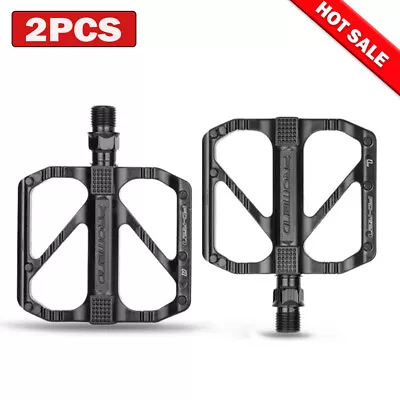 Bicycle Universal Bike Pedals 9/16  Flat Bicycle Aluminum Non-Slip Bearing Pedal • $11.33