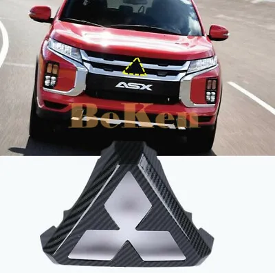 2020 For Mitsubishi Outlander Sport ASX RVR Carbon Front Grille Logo Frame Cover • $24