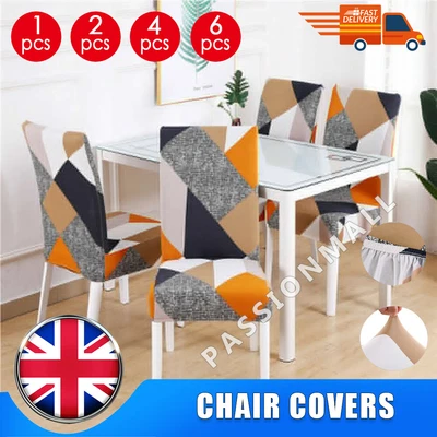 £4.69 • Buy 1/2/4/6x Dining Chair Seat Covers Spandex Slip Banquet Protective Stretch Covers