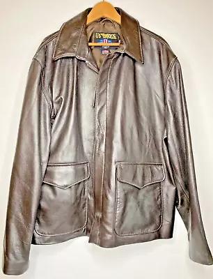 US WINGS Leather FLIGHT Jacket XXL NEW VINTAGE USA LAMBSKINS • $347