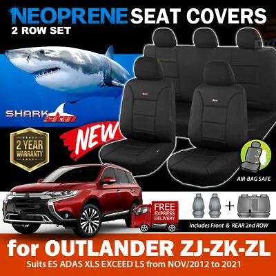 $284.05 • Buy SharkSkin Neoprene Seat Covers Mitsubishi OUTLANDER ZJ ZK ZL 2ROWs 11/2012-21