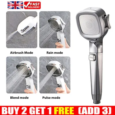 4-mode Handheld Pressurized Shower Head With Pause Switch Built-in Power Wash • £8.45