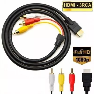 5FT NEW HDMI Male To 3 RCA Video Audio AV Transmitter Adapter Cable HDTV 1080 • $4.95
