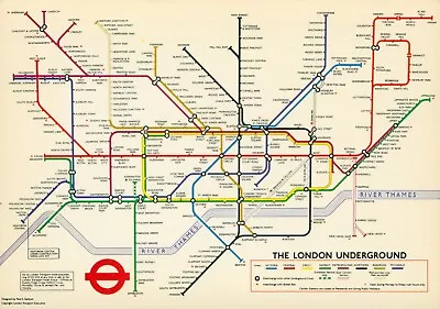 London Underground Map By Paul E Garbutt. 1970s (Kardorama Ltd) • £3.99