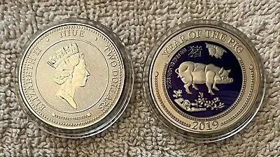 £0.81 • Buy 2019 Niue Year Of The Pig .999 Silver Layered Coin - Add To Your Collection!