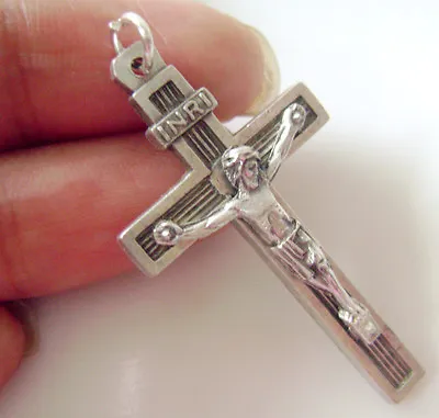 £2.90 • Buy Italy Crucifix Cross Rosary Parts Center Catholic Necklace Pendant 1.75 