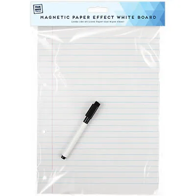 Magnetic Paper Effect White Board - Lined Magnet Fridge Freezer Notes List Pen • £2.99