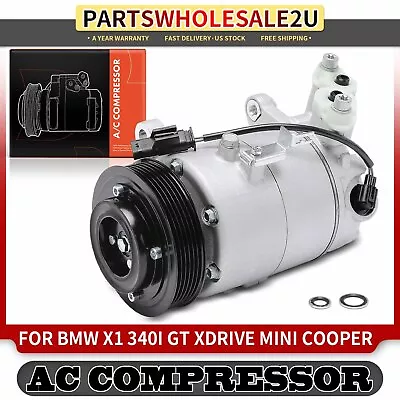 AC Compressor With Clutch For BMW X1 X2 X3 X4 340i 430i 440i XDrive Mini Cooper • $148.99