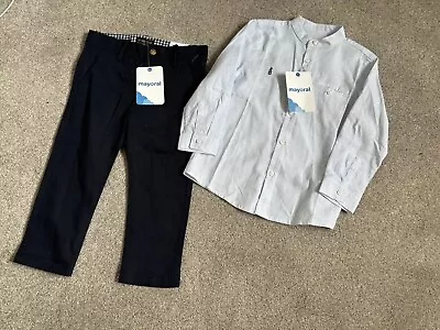 Mayoral Smart Boys Toddler Outfit Shirt Chinos Bnwt Designer Clothes • £35