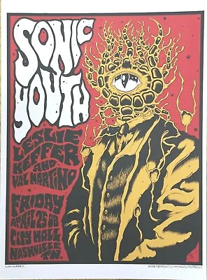Sonic Youth City Hall Nashville Paper Art Poster | Alan Forbes Reprint 10  X 14  • £6.99
