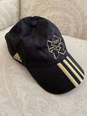 Official Adidas London 2012 Olympic Embroidered Cap Hat Black Adjustable • $11