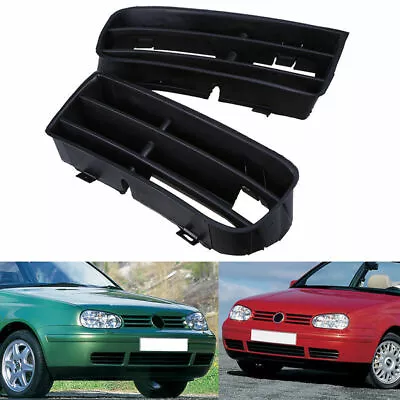 Pair Front Bumper Fog Light Lamp Cover Bezels Lower Grilles For VW Golf MK4 GTI • $24.20