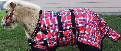 1200D Miniature Weanling Donkey Pony Horse Foal Winter Blanket Red Plaid 51972B • $84.99
