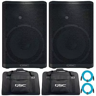 QSC CP12 CP Series Compact 12  Powered DJ PA Speakers Pair With Tote Bags Pack • $1400.40