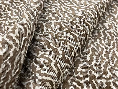 Jane Shelton Animal Skin Stripe Velvet Fabric- Safari / Taupe REMNANT 39 X26  • $62