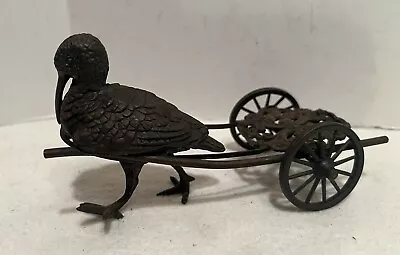 Antique Simpson Hall Miller Quadruple Plate Figural Napkin Ring Turkey Bird Cart • $39.95