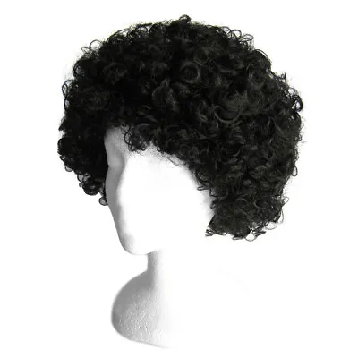 Economy Black Afro Wig ~ HALLOWEEN 60s 70s DISCO CLOWN COSTUME PARTY CURLY FRO • $5.95