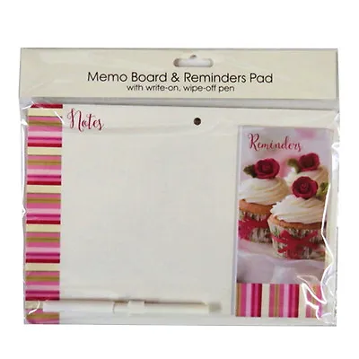 Magnetic Message Board With Attached Reminder Pad And Pen - 4 Designs • £3.85