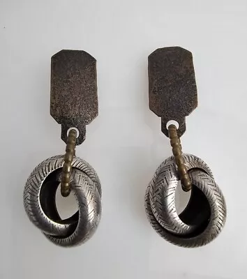 Vintage Marjorie Bear MB SF Mixed Metal Clip-on Earrings • $49.98