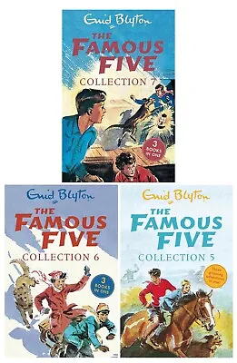 Enid Blyton The Famous Five 3 Book Collection Set 9 Stories (Collection 5 6 7) • £14.99