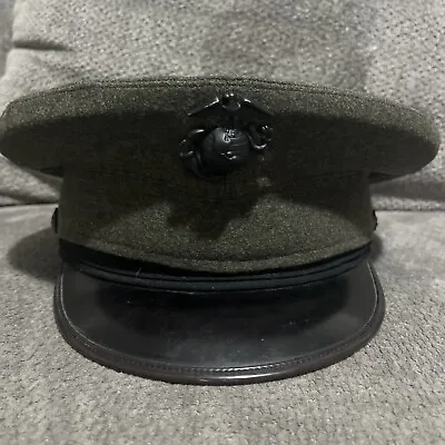 Vintage Military Society Brand Hat Company Frame Service Cap Size 7  1/8 • $20