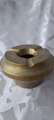 £1.99 • Buy Vintage Rare Engraved Solid Brass Ashtray With Company Name Around The Screw Lid