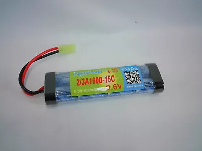 9.6V 2/3A1600-15C Airsoft Battery NiMH Butterfly Battery Pack W/ Mini Tamiya • $16.99