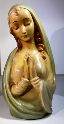 Vintage Chalkware Blessed Mother Virgin Mary Madonna Praying Statue 10  Beauty • $32