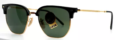 RAY BAN RB4416 New Clubmaster 601/31 Black Gold Unisex Sunglasses 53-20-145 B:44 • $109.99